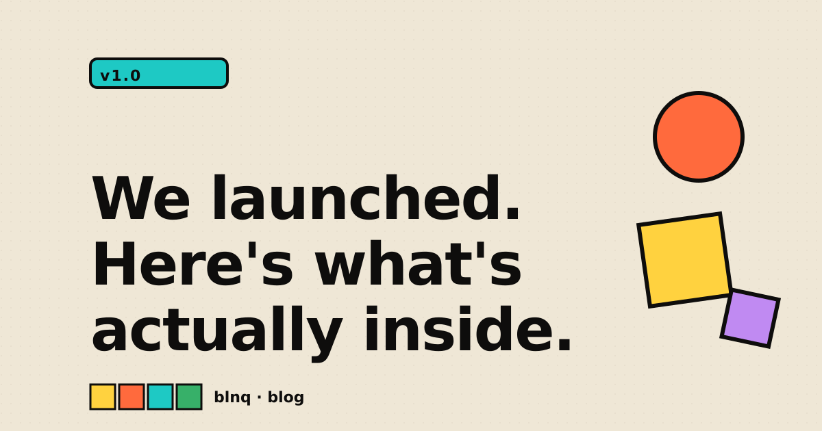 BLNQ crayon-shadowed banner